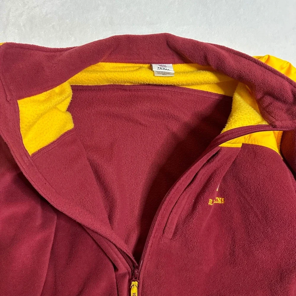 Vintage NFL Washington Redskins Full Zip Fleece Jacket XL Burgundy Yellow Retro